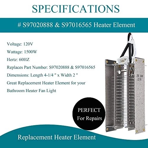 S97020888 Heater Element 1500W S97016565 Heating Element for Broan NuTone  QTX... | eBay