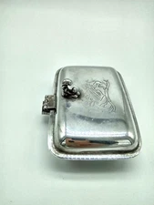 Broken Silverplated Vintage Silent Butler Crumb Catcher Unicorn & Lion Engraving