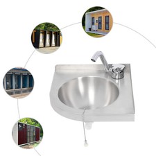 RV Caravan Camper Stainless Steel Hand Wash Basin Kitchen Triangular Sink Faucet