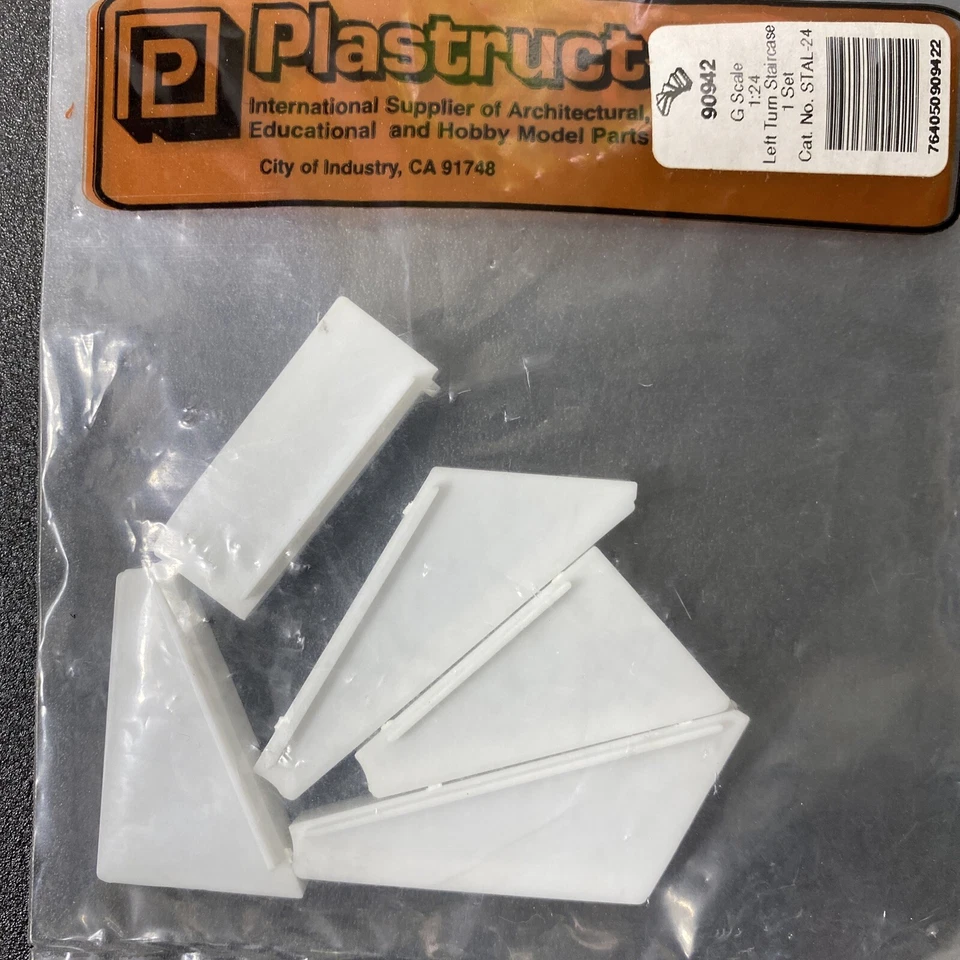 Plastruct 90942 G 1:24 Left Turn StairCase STAL- 24 New In Original Package - Image 2 of 4