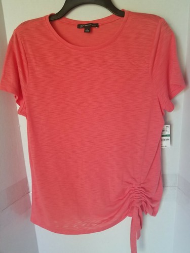 INC International Concepts Ruched Side Pink Knit Top T-Shirt - Size PL - NWT