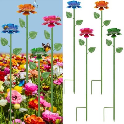 Retyion 4 Pack Bee Watering Station - Flowers Butterfly Feeder, Bee Water Feeder