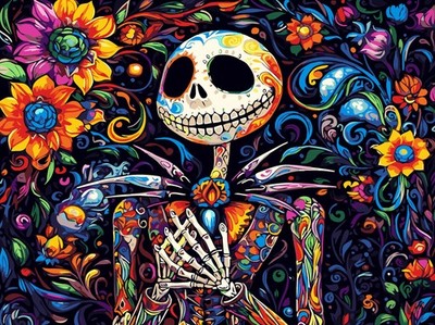 Meothan Jack Paint by Numbers Kits for 11.8x15.7in (30x40cm), Skull 