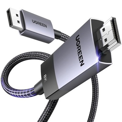 Displayport auf HDMI Kabel 8K 4K 240Hz 60Hz DP 1.4 HDMI 2.1 Aluminium 2m