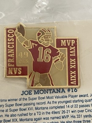 Joe Montana #16 Pin San Francisco 49ers Super Bowl XIX MVP Vintage Unocal 76