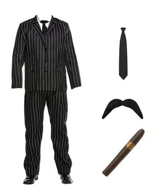 MJPARTY Mens 60s Gothic Spooky Family Halloween Costume Addams Fancy Dress Gomez Movie