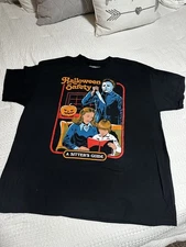 Halloween Safety Shirt Mens XL Michael Myers Babysitter Guide Horror Movie Tee