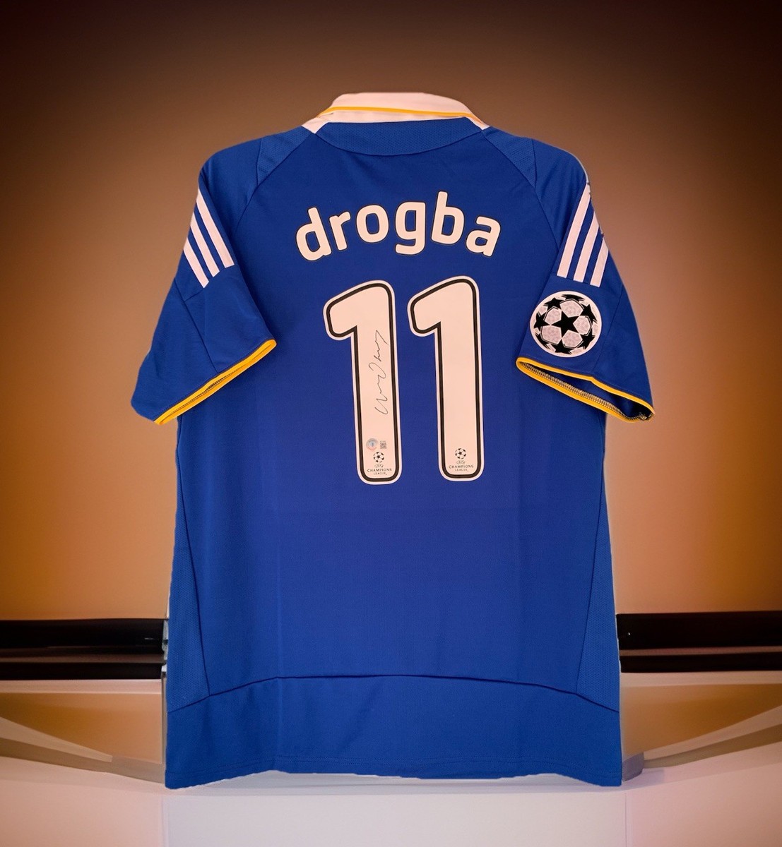 チェルシー 07/08 ドログバ Drogba ユニフォーム Mサイズ Didier Drogba Signed Chelsea Home Jersey 2007/08 UCL Final