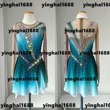 New figure skating dress Y0015---Green gradient