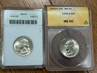 1939-P/S WASHINGTON QUARTERS Both ANACS MS65 Both Blast White!!!!