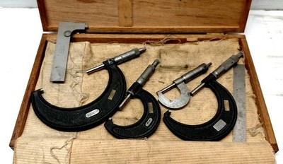 Vintage micrometer lot Starrett Moore & Wright Lufkin Miller Falls Machinist 