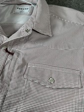 Poncho Men's Plaid Regular Fit Maroon White Pearl Snap XXL Shirt Oudoors