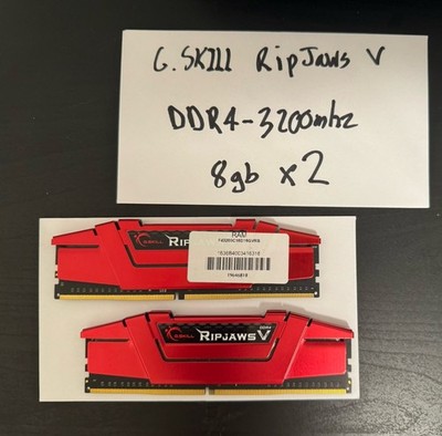 G.SKILL Ripjaws V 16GB (2x8GB) DDR4-3200 RAM CL16-18-18-38 1.35V Red Desktop