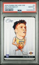 2024-25 Panini One and One Dalton Knecht Prizmania RC SP Lakers PSA 10 POP 1