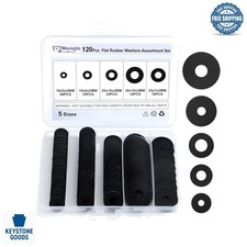 120-Piece Assorted Black Rubber Washers Kit for Plumbing  Repairs