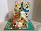 Vintage Fisher Price Ferris Wheel 1966 Wind Up Music Box Works Little People