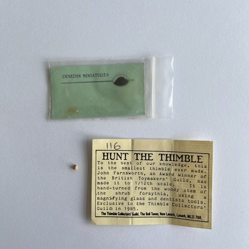 1/12th Wooden Thimble, John Farnsworth, Smallest Ever Made, Dolls House - Picture 6 of 6