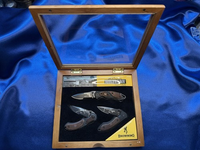#ad #ad Browning Military Triple Tribute Knife Set 1489 Of 3000 Model 198 W Display $149.99