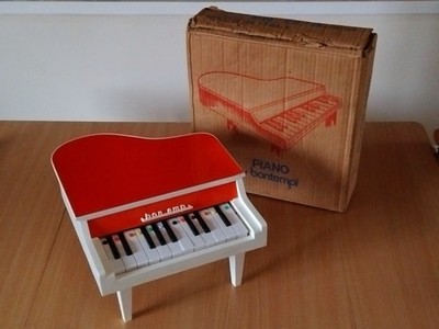 Vintage Bontempi orange Flügel Spielzeug verpackt Made in Italy selten