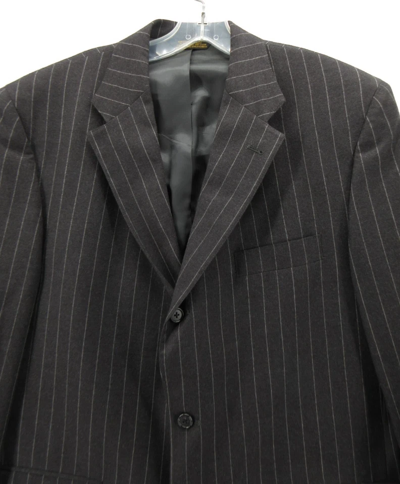 Casaco esportivo masculino vintage J Press 46 longo cinza blazer lã listra de giz jaqueta EUA - Imagem 2 de 4