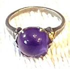 Vtg VICTORIAN sterling silver AMETHYST RING SZ 6.5