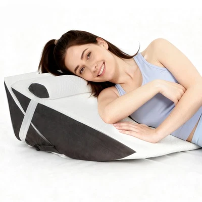 PANANA 2-in-1 Orthopedic Bed Wedge Pillow Set for Sleeping,Folding Foam Triangle Pillow