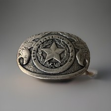 THE STATE OF TEXAS Oval Belt Buckle Metal