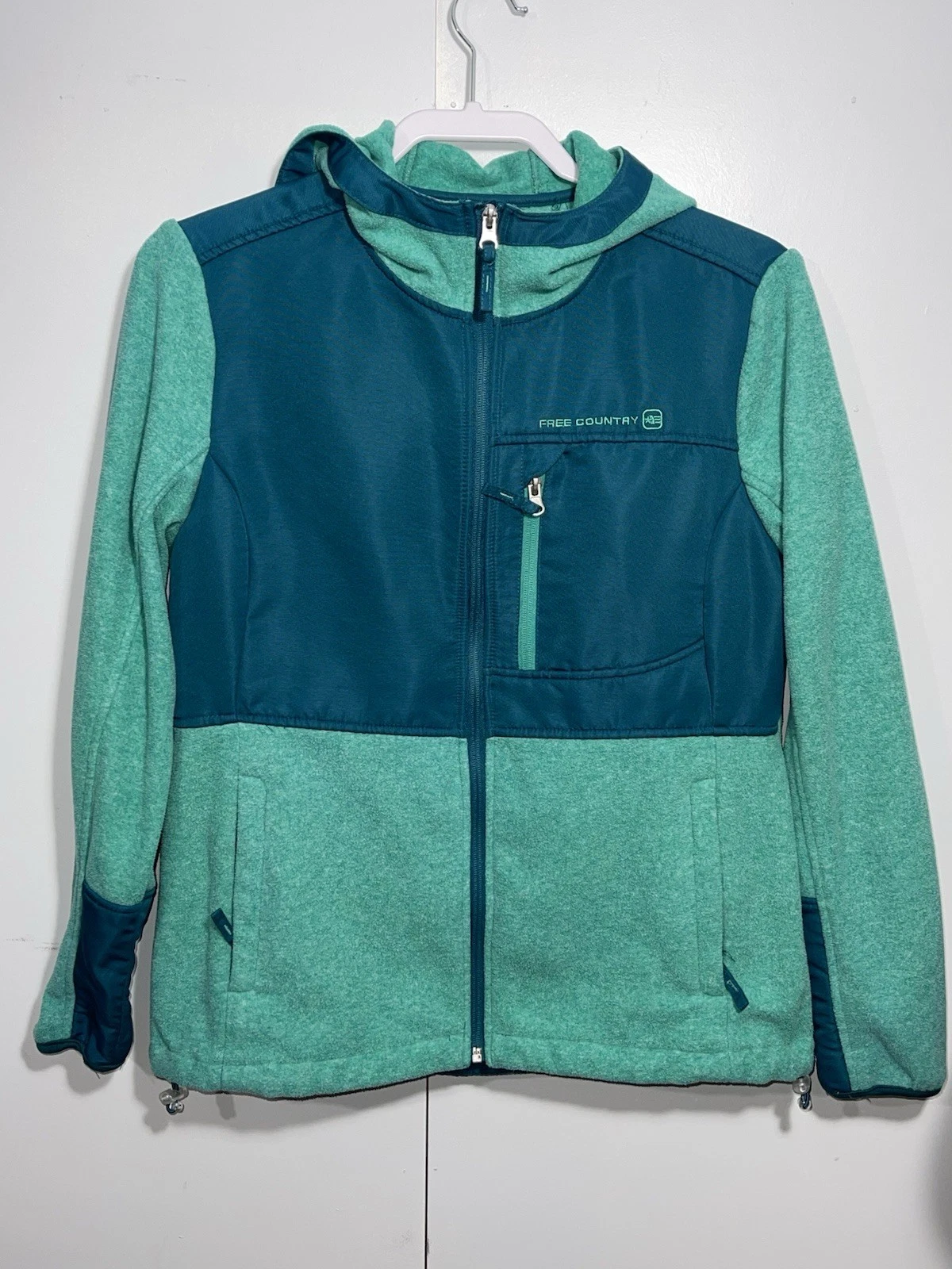 Free Country Women’s Size Medium Green Fleece Full Zip Jacket Sweatshirt