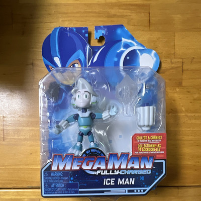 Mega Man Fully Charged Ice Man Action Figure w/ Ice Effect Piece, Plastic