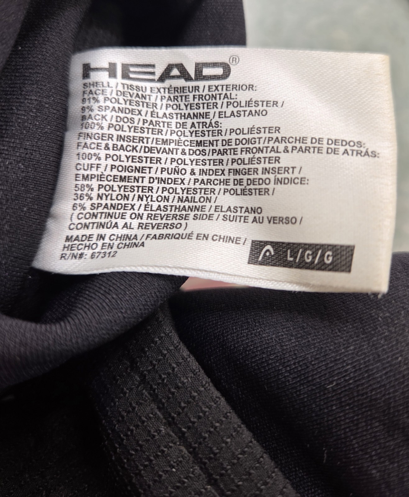 HEAD Mens L Gloves Black Waterproof Windproof Fleece Lined Sensatec Grip