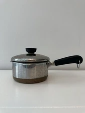 Vintage Revere Ware 1 QT Sauce Pan Pot Copper Clad Bottom ~ Lid & Double Boiler