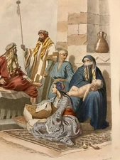 ANTIQUE COSTUME PRINT AFRIQUE AFRICA COLOR ENGRAVING GEOGRAPHIE UNIVERSELLE 1855