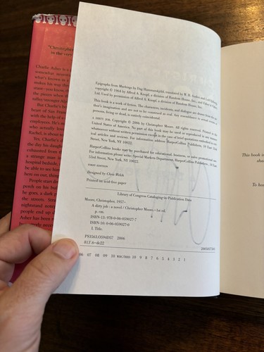 SIGNED Dirty Job By Christopher Moore 1st Printing First Edition 2006 HCDJ - Picture 3 of 12