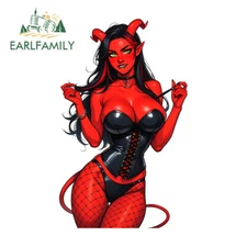 EARLFAMILY 5.1" Devil Girl Car Stickers Host Motorcycle Creative Host RV Decals