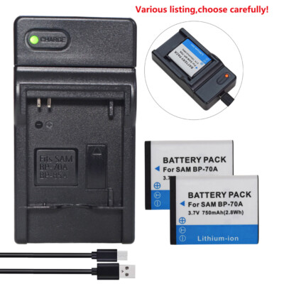 BP-70A Battery or Charger for Samsung ST71 ST72 ST76 ST80 ST90 ST93 ST95 ES70