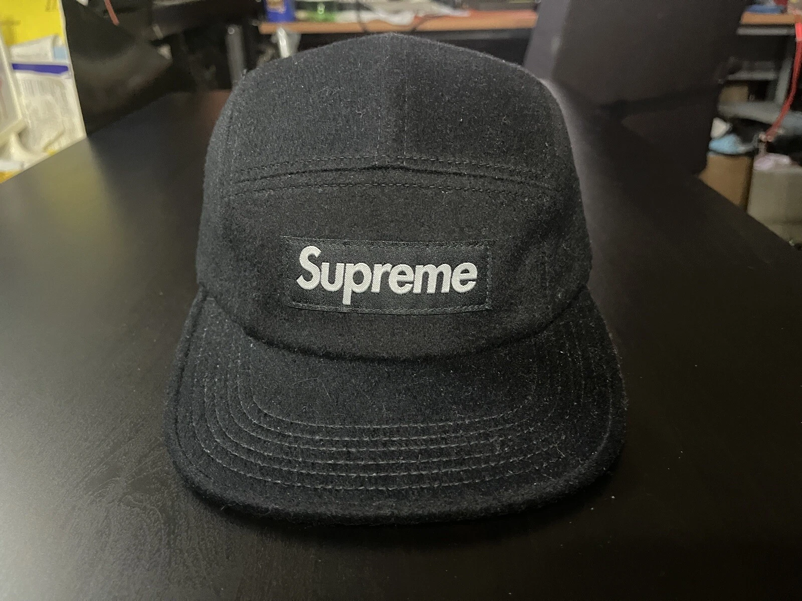 2011 neuf avec étiquettes chapeau chat Supreme Loro Piana Camp laine noire vintage FW11 skateboard