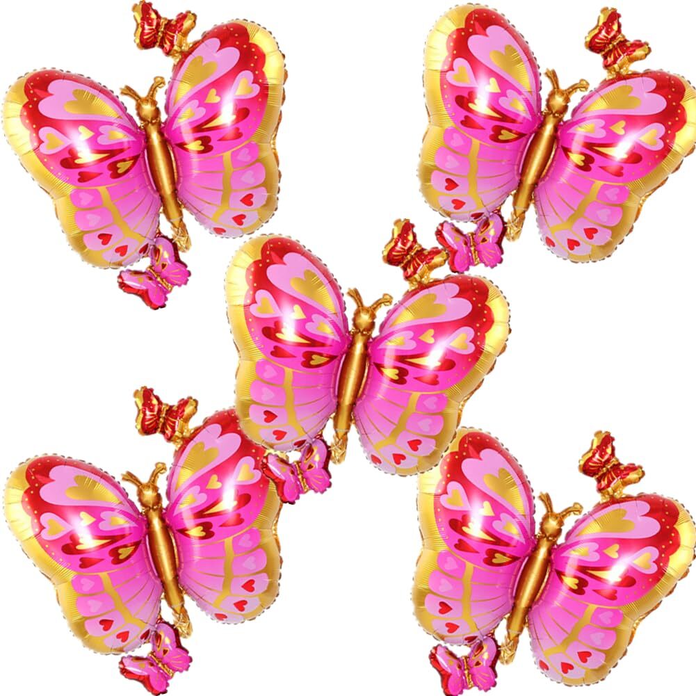 Butterfly Balloons 5 Pieces | 33 Inch s Colorful Butterfly Foil Giant Balloon...