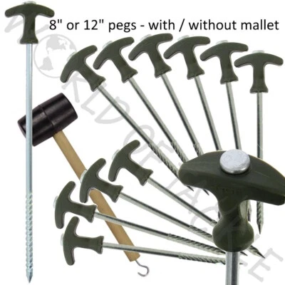 NGT Bivvy Zeltstifte Singles strapazierfähig zum Angeln Camping Brolly Regenschirm 2 Größen