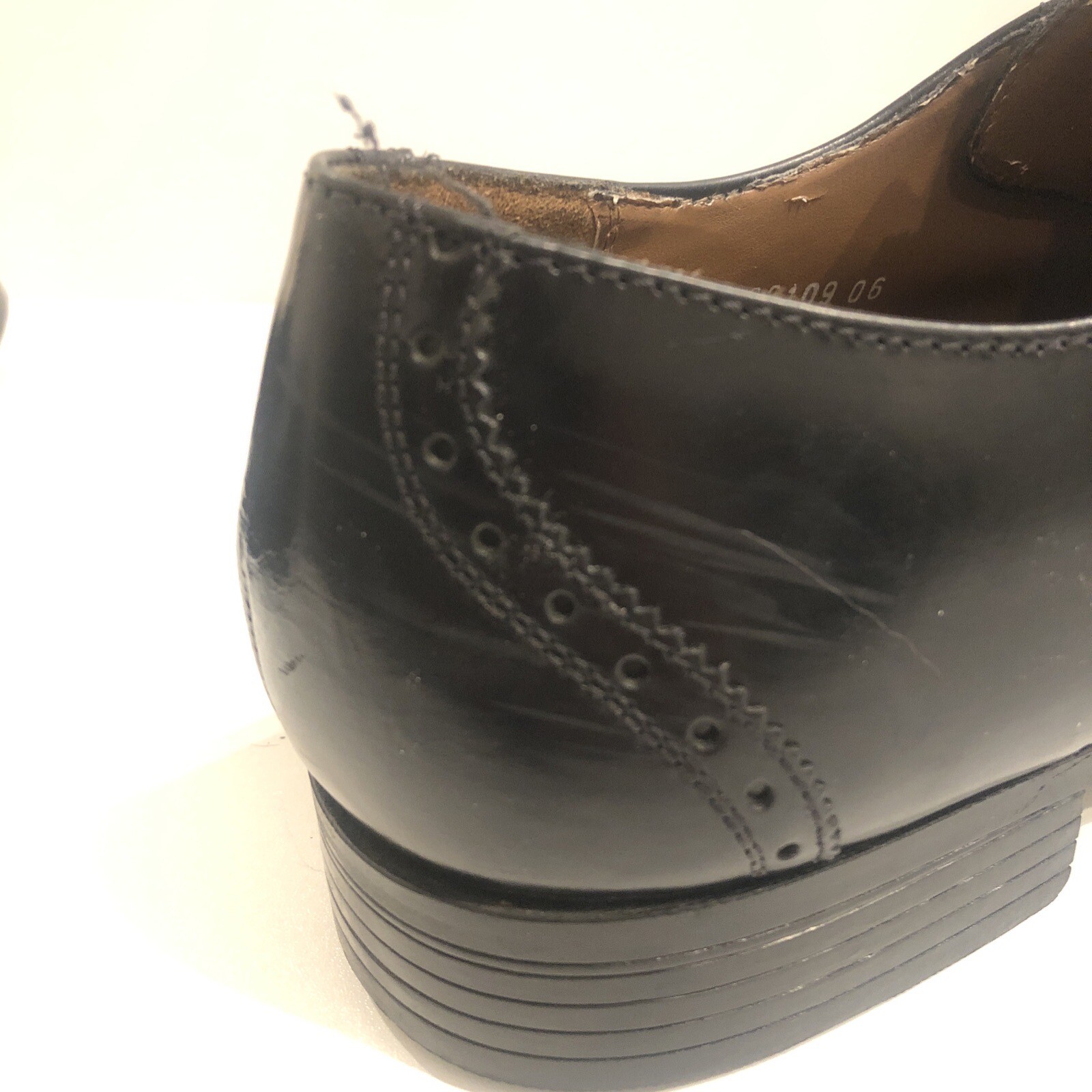 FLORSHEIM Men's Brookside Wingtip Oxford Black Leather lace up shoes