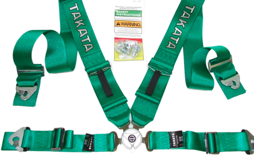 Racing Seat Takata Drift II Snap-On Seat Belt Safety Harness Green