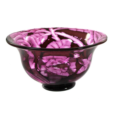 Graal Glas Schale mit Rosendekor, Orrefors, Entw. Eva Englund