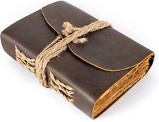 Handmade Vintage Leather Journal Notebook Sketchbook w/Rope Closure 240 pages