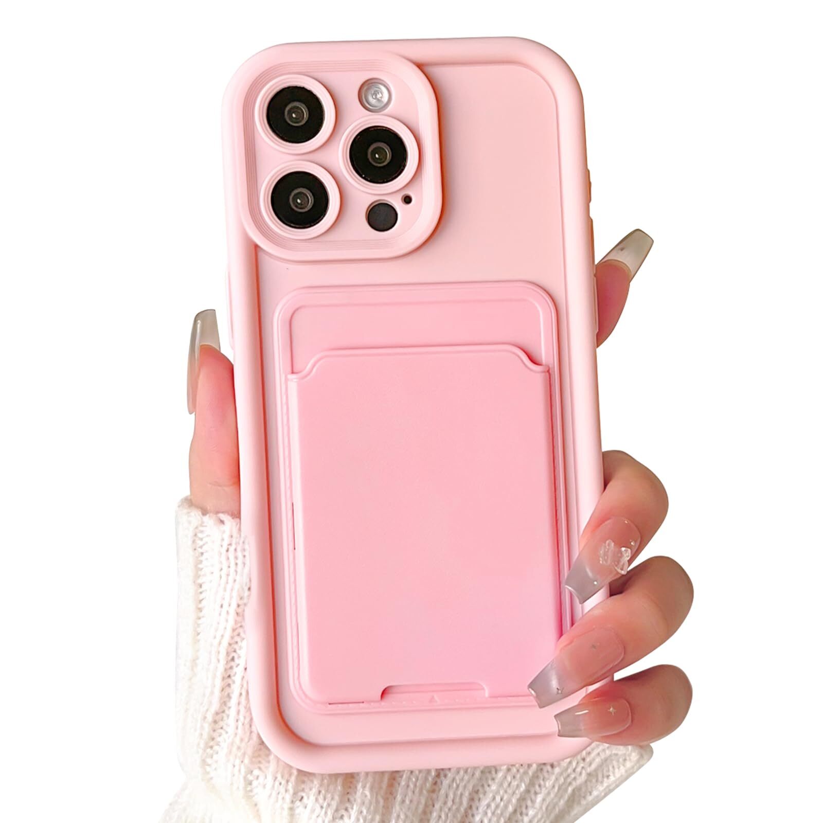 iPhone 16 Pro Case Card Holder Soft TPU Shockproof Defender Durable Phone Cover-image