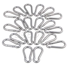 20pcs Carabiner Spring Snap Hook Clip M8 80mm 304 Stainless Steel