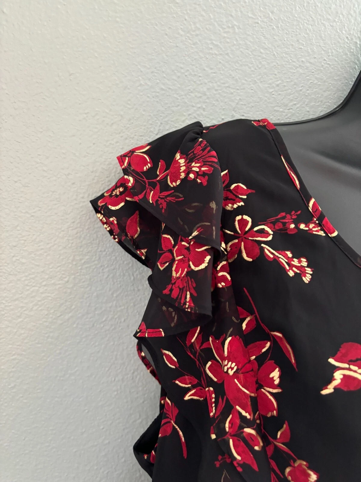 Abito in guaina a matita floreale in chiffon nuovo con etichette $74 ALYX cintura maniche corte flutter 18