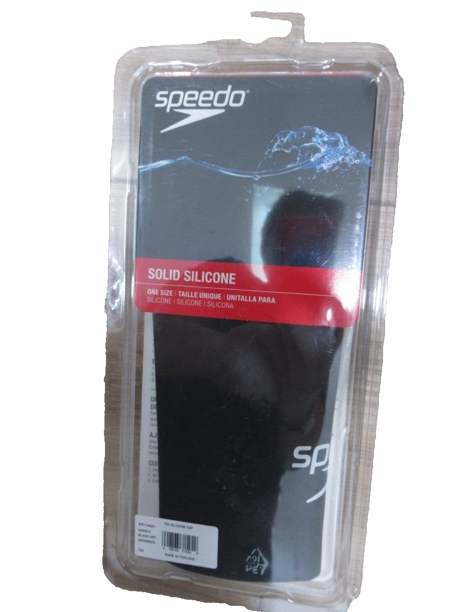 Speedo Unisex-Adult Swim Cap Silicone Speedo Black One Size New | eBay