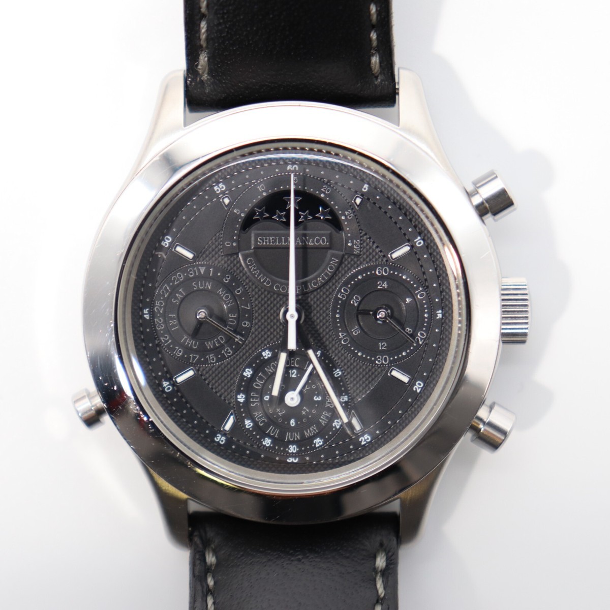 1990s Shellman GRAND COMPLICATION Black Quartz Watch | eBay