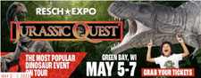 Jurassic Quest Tickets (3) - May 7 @ 9am Resch Expo, Green Bay, WI
