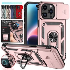Shockproof Case Stand Slide Camera Cover For iPhone 15 14 Pro Max 13 12 11 8 SE3