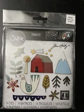 Tim Holtz "FUNKY NORDIC" Sizzix Thinlits Cutting Dies 665576 Christmas